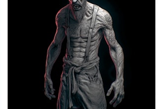 create terrifying monster and creature illustration
