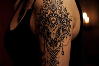 design custom wolf tattoo illustration