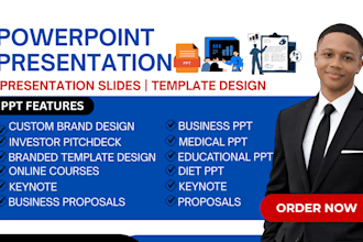 design powerpoint slides for business, webinars, courses, and pitch decks