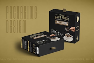 design premium food packaging, pouch, label and box design