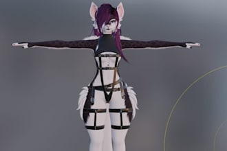 create custom furry vrchat avatar, vrchat avatar commission, vrc avatar vrm