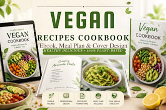 write vegan recipes cookbook, ebook, meal plan, cookbook design and formatting
