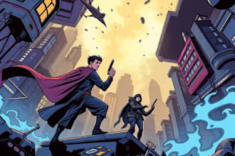 comic book illustration with comic book illustrator