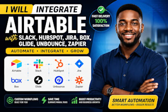 integrate airtable with slack hubspot jira box glide unbounce zapier integration