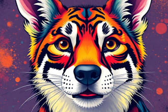 draw dog cat pet pop art and any animal portrait