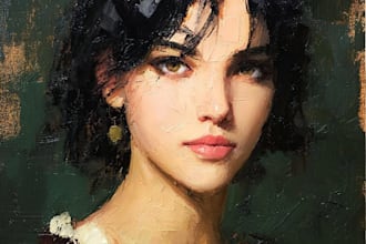 make digital realistic portrait art oil painting style