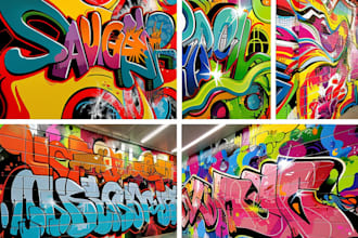create custom graffiti art designs murals and wall arts