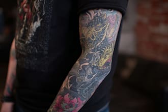 create a tattoo design of tattoo sleeve