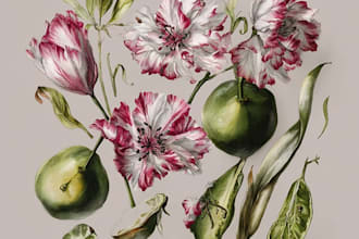create elegant vintage botanical illustrations for books