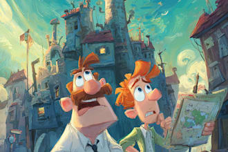 design creative cartoon book covers and character artwork