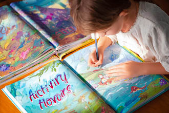 draw children book illustrations and book character