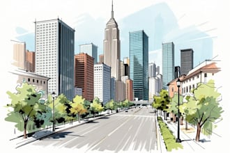 sketch you city urban sketching style