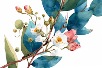 paint watercolor flowers and botanical illustrations