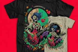 create custom horror tshirt illustration
