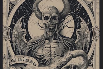 draw detailed vintage illustration with engraving style