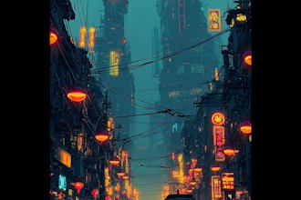 design futuristic science fiction city, cyberpunk city