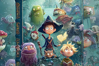 make custom cartoon comic style book cover design