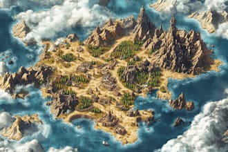 fantasy map illustration for map