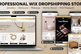 design jewelry skincare makeup homedecor pet handmadesoap wix dropshipping store
