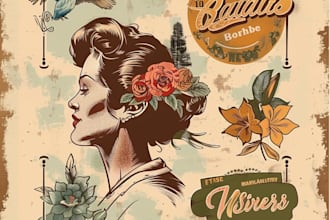 create unique vintage illustrations