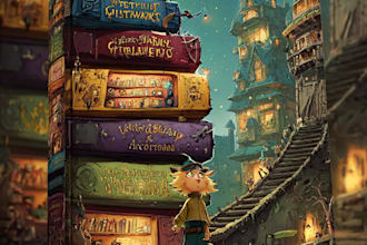 create cartoon educational book cover design