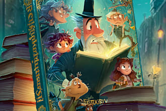 make cartoon romance book cover illustration