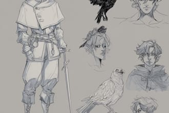 make a character sheet with a unique art style