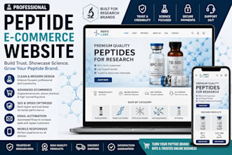design peptide ecommerce website with conversion funnel