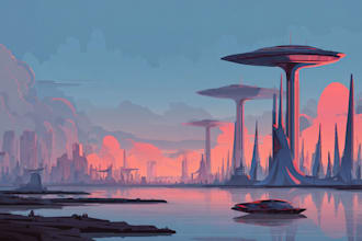 draw a concept art of futuristic cyberpunk city