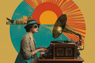 do vintage retro style album cover or music cover