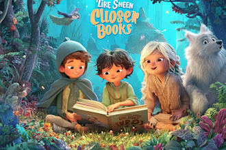 design cute children story book cover illustration