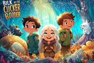 create magical children fantasy book cover design