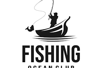 draw creative and professional fisherman logo for your brand