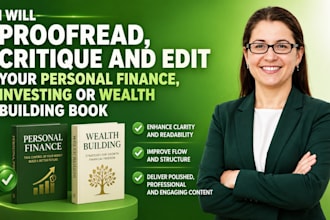 proofread critique and edit your personal finance investing or wealth books