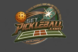 create modern unique pickleball logo design