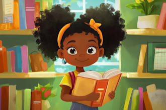 draw a children book illustration and children book