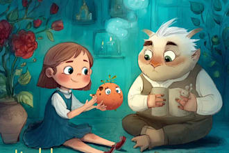 draw custom childrens book illustration