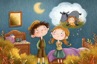children book illustrations and children book cover