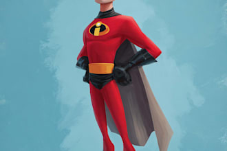 create epic comic style superhero character art