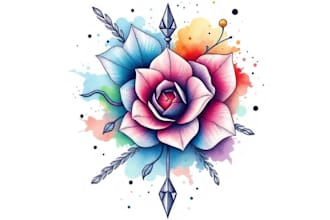 custom a watercolor tattoo design