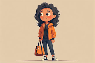 create a custom  simple flat character illustrations