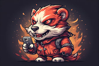 design custom esports gaming mascot character illustration