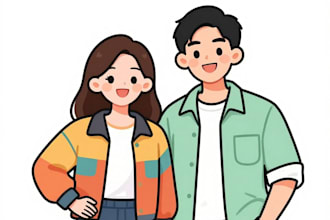 make vector line art illustration