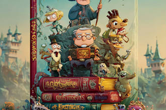 draw custom cartoon book covers with professional