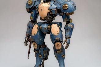 create retro mecha or scifi gundam art