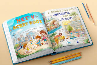 creative children book illustrations and storybook scenes