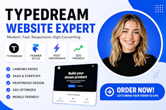 create modern typedream landing page and responsive business site