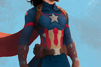 paint realistic superhero character portrait art
