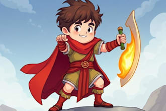 design a legendary hero for your childrens book cartoon series