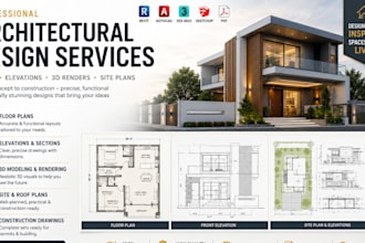 create 2d floor plan, 3d floor plan and architectural drawings in autocad